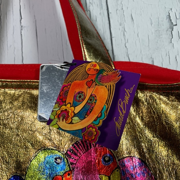 Laurel Burch Metallic Canvas Tote Bag NWT - Picture 6 of 16